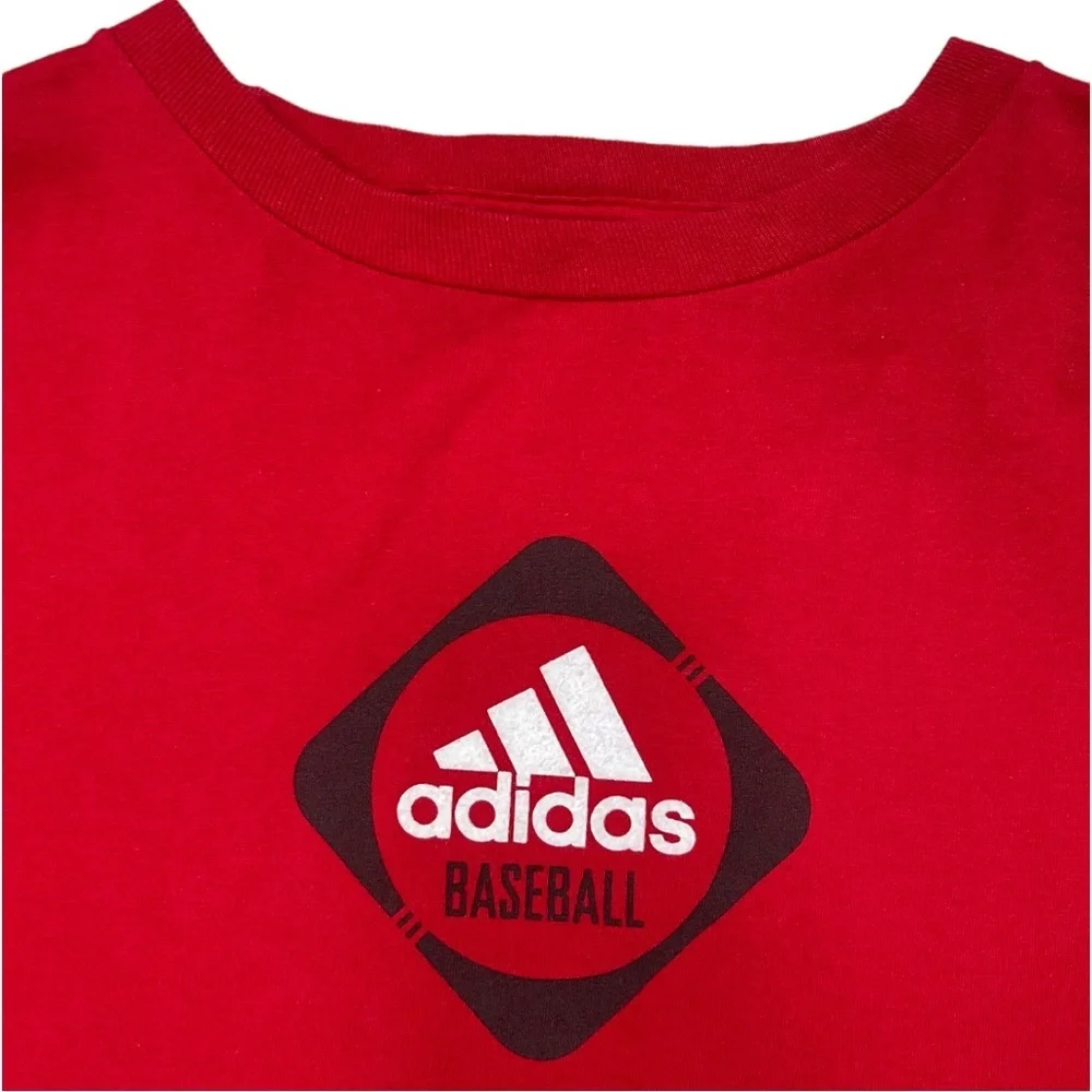 Vintage Adidas Y2K Men’s Baseball Red Shirt